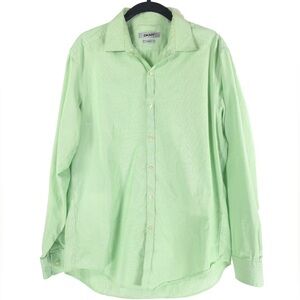 DKNY SLIM FIT Long Sleeve Button Up Shirt Green Size MEDIUM 15 1/2‎  32/33